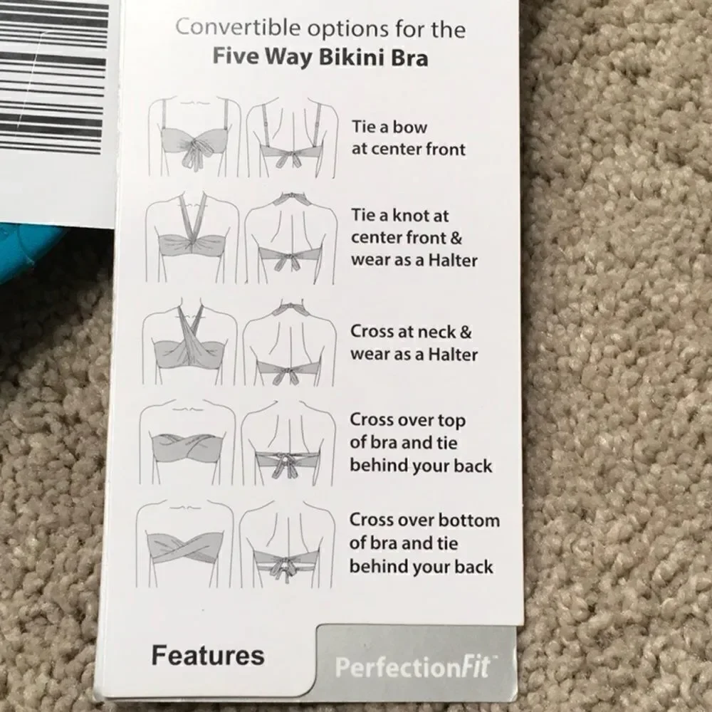 COCO REEF 5-way Bra Sized teal bikini top.… - Picture 10 of 12